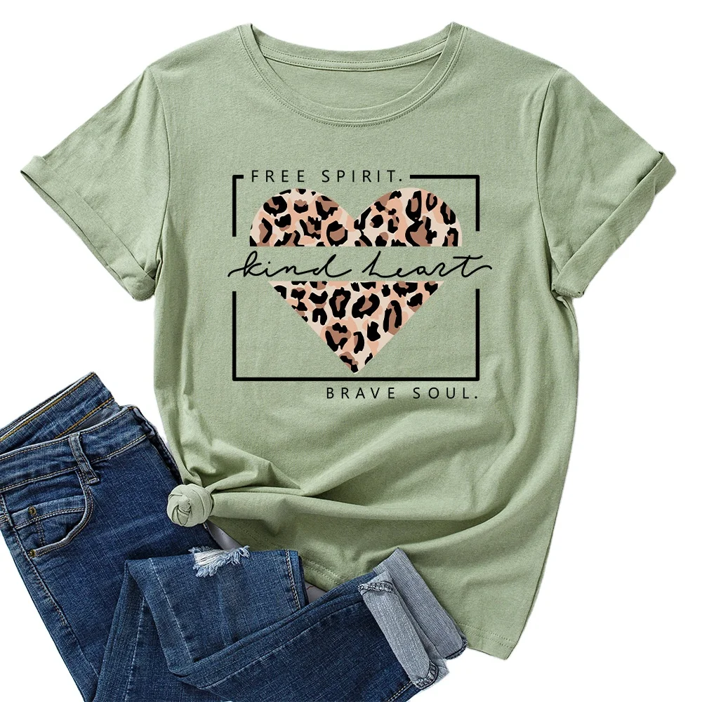 Free Spirit Kind Heart Women Short Sleeve Casual T-Shirt Summer Graphic Tee Shirts Female Clothes Tops Shirts for Women Top 
Free Spirit Kind Heart Women Short Sleeve Casual T-Shirt Summer Graphic Tee Shirts Female Clothes Tops Shirts for Women Top