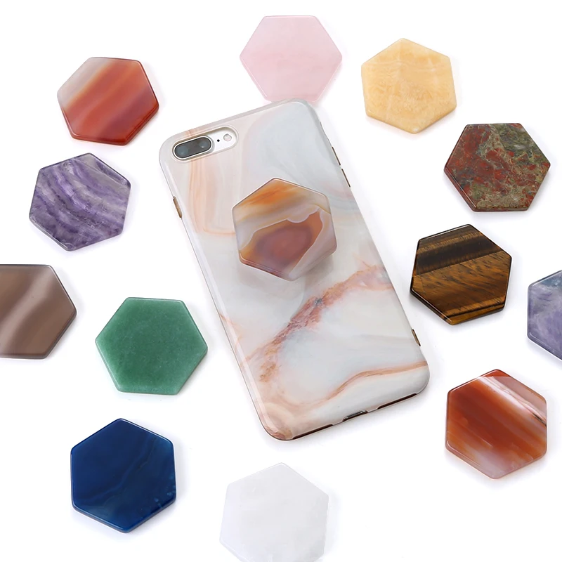 hexagon agate stone phone stand accessories upscale gemstone natural stone mobile cell phone holder grip with placer gold rim
hexagon agate stone phone stand accessories upscale gemstone natural stone mobile cell phone holder grip with placer gold rim