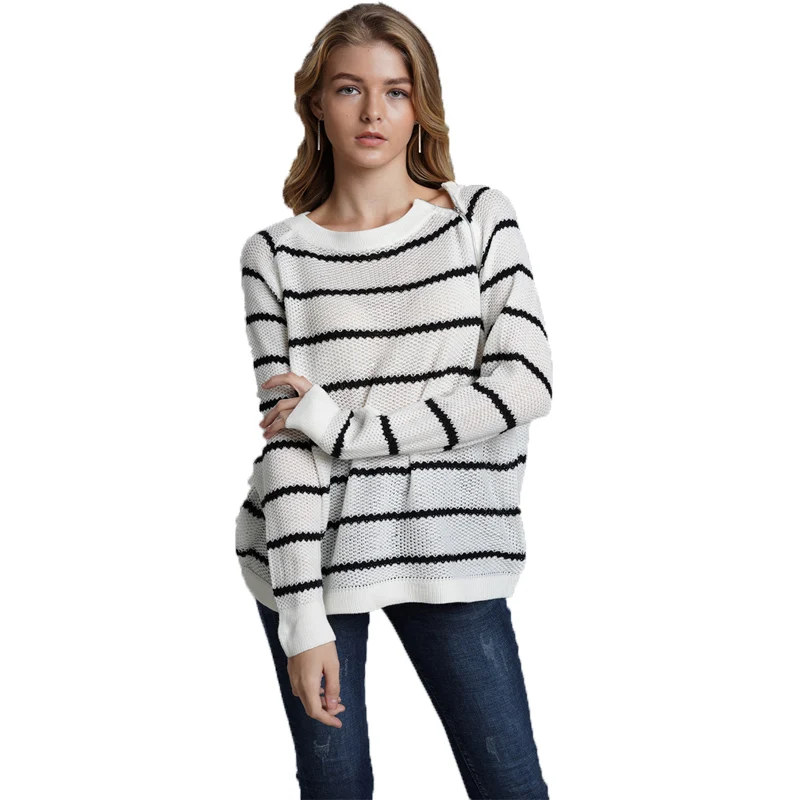 Autumn and winter 2021 new hot selling fashion o neck knitted Large size Pullover loose striped sweater women
Autumn and winter 2021 new hot selling fashion o neck knitted Large size Pullover loose striped sweater women