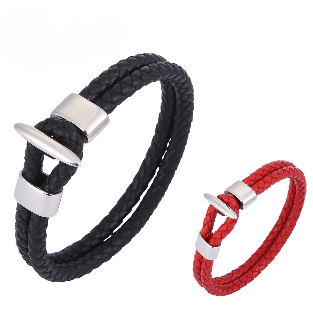 Lover Couple Jewelry Red Toggle Clasp Steel Metal Genuine Leather Wrap Bracelet Women
Lover Couple Jewelry Red Toggle Clasp Steel Metal Genuine Leather Wrap Bracelet Women