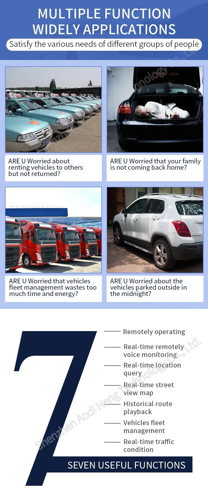 Long time tracking waterproof GPS car tracking with alarm system for vehicle tracker APP monitoring