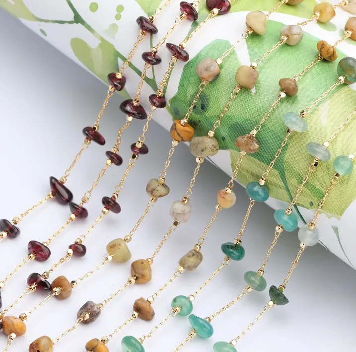 NANA high quality 18k real gold plated pure handmade custmized brass chain,natural stone beads chain
NANA high quality 18k real gold plated pure handmade custmized brass chain,natural stone beads chain