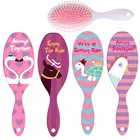 Wholesale Private Label Plastic Handle Nylon Brush Air Cushion Custom Swan Pattern Massage Hair Brush