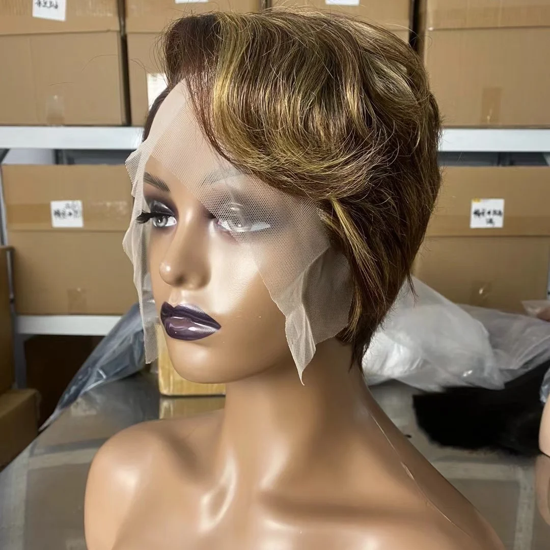 Virgin Human Hair 6 inch P4/27 Color T Lace Pixie Cut Raw Human Hair Wigs Cuticle aligned hair Short Pixie T Lace Wig For Women
Virgin Human Hair 6 inch P4/27 Color T Lace Pixie Cut Raw Human Hair Wigs Cuticle aligned hair Short Pixie T Lace Wig For Women