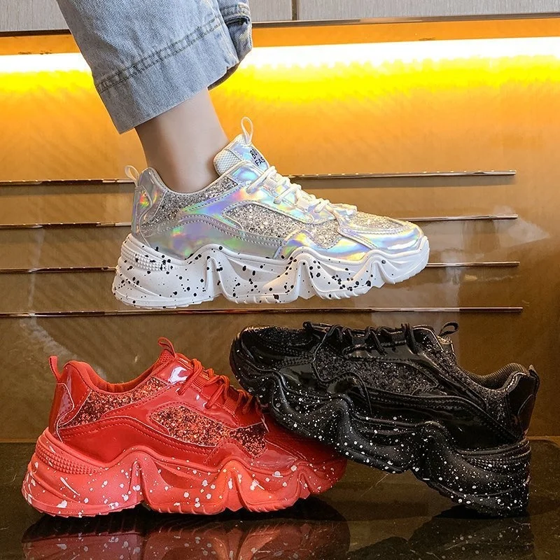 Fashion Walking Style Woman Shoes White Chunky Platform Wedges Sneakers Casual Shoes, Blue, silver, red
Fashion Walking Style Woman Shoes White Chunky Platform Wedges Sneakers Casual Shoes, Blue, silver, red