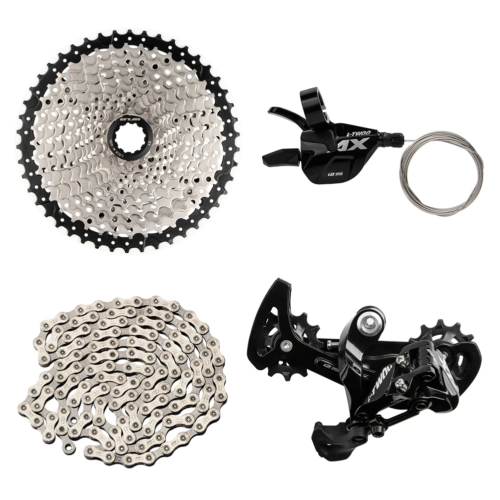 GUB Mountain bike 12 speed transmission aluminum alloy rear dial 46-50T flywheel a set of transmission kit bicycle accessories, Black
GUB Mountain bike 12 speed transmission aluminum alloy rear dial 46-50T flywheel a set of transmission kit bicycle accessories, Black