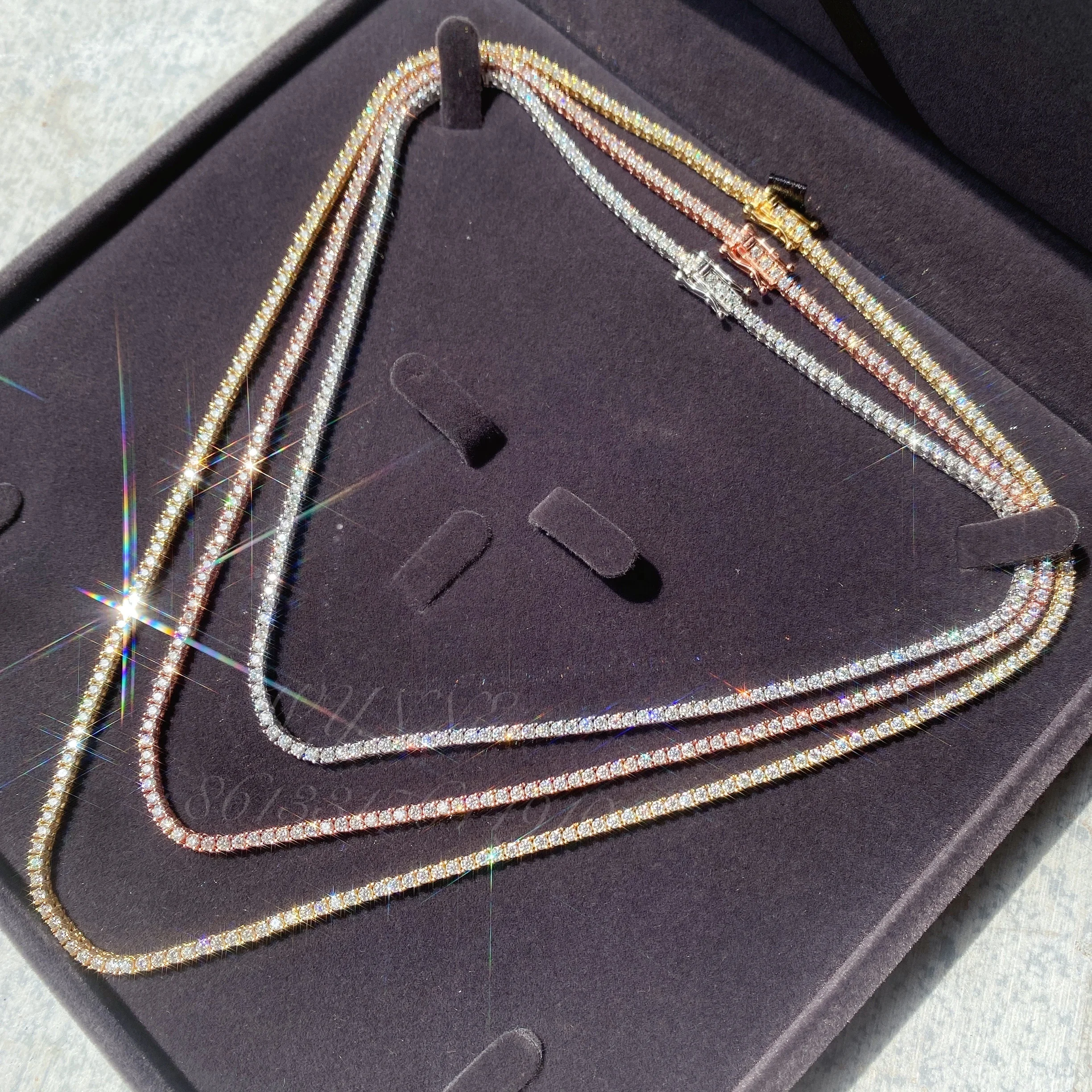 Ready To Ship 2mm/ 3mm/4mm/5mm S925 moissanite necklace VVS moissanite tennis chain
Ready To Ship 2mm/ 3mm/4mm/5mm S925 moissanite necklace VVS moissanite tennis chain