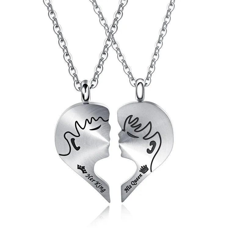 Hot Selling Her King His Queen Titanium Steel Couple Necklace CD Pendant, Picture shows
Hot Selling Her King His Queen Titanium Steel Couple Necklace CD Pendant, Picture shows