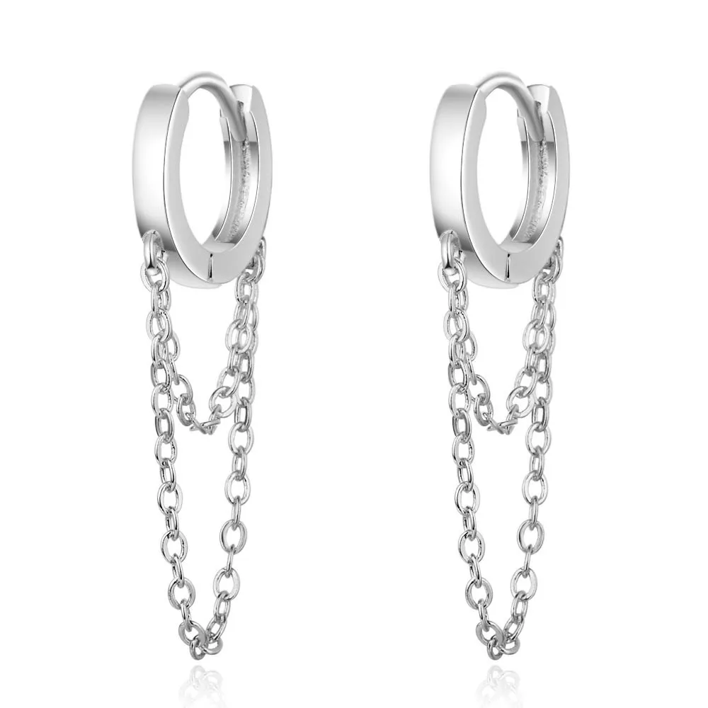 Fashion Women Jewelry Exquisite Silver Gold Plated Double Chain Tassel Hoop Earrings, Picture shows
Fashion Women Jewelry Exquisite Silver Gold Plated Double Chain Tassel Hoop Earrings, Picture shows