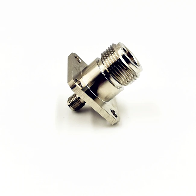 N female to SMA female panel mount 4 hole flange pcb connector adapter