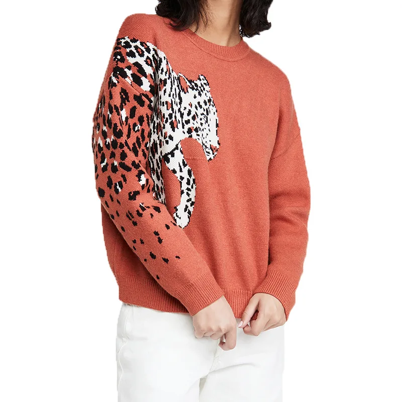 European and American sweater female autumn winter 2021 new big leopard head commuting sweater animal jacquard Pullover T-shirt
European and American sweater female autumn winter 2021 new big leopard head commuting sweater animal jacquard Pullover T-shirt