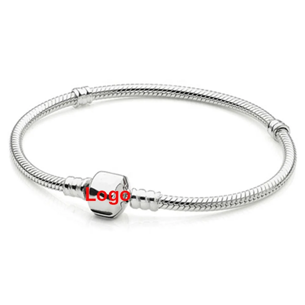 100% Solid 925 Sterling silver snakeChain bracelet with Logo for charms pendant Bracelet fit original European DIY charm
100% Solid 925 Sterling silver snakeChain bracelet with Logo for charms pendant Bracelet fit original European DIY charm