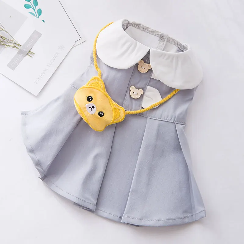 New Spring/summer Small Dog Clothes Thin Breathable Cat Dress Small Dog Bear Satchel Sundress, Gray
New Spring/summer Small Dog Clothes Thin Breathable Cat Dress Small Dog Bear Satchel Sundress, Gray