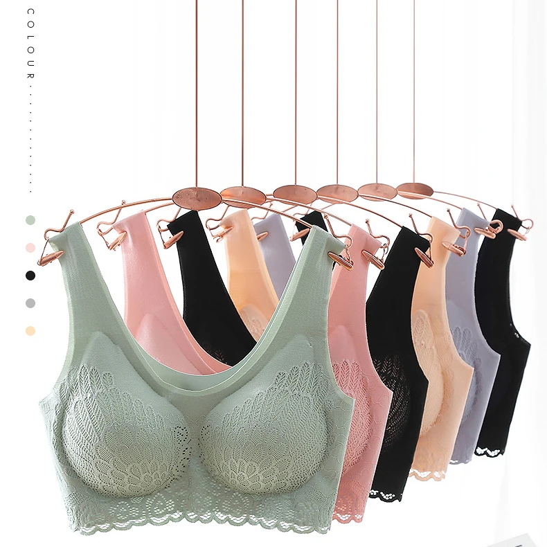 High quality Thailand latex bra seamless women underwear lace bra with removable pads ladies tank top 
High quality Thailand latex bra seamless women underwear lace bra with removable pads ladies tank top