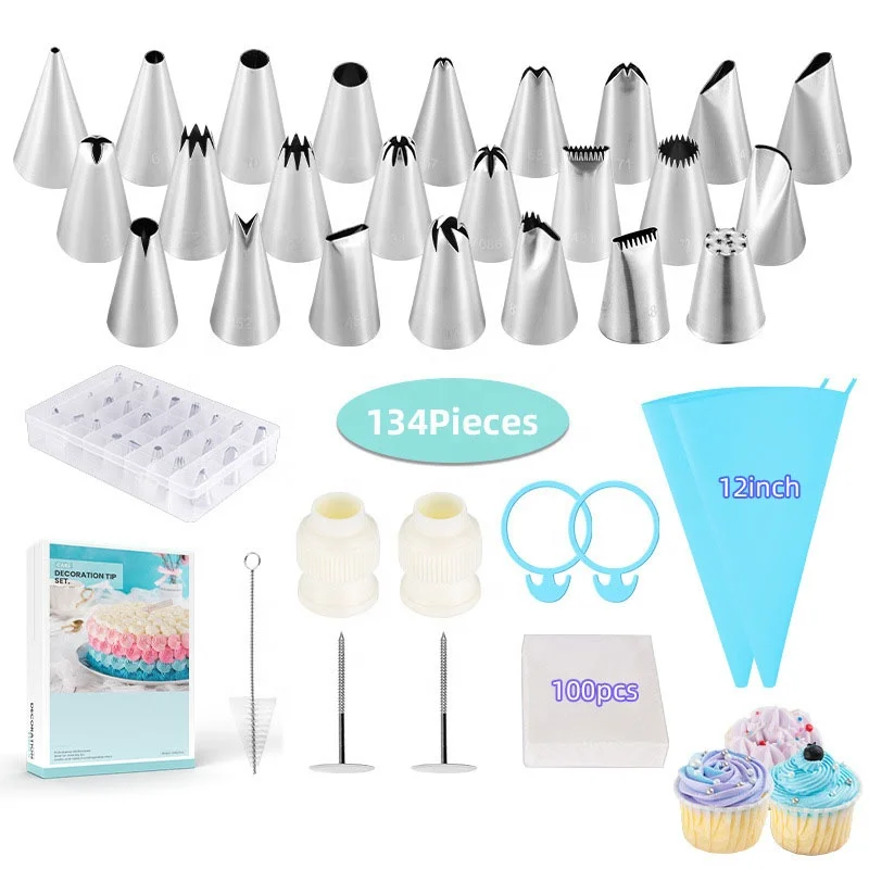 134 PCS Cake Rotating Turntable Baking Supplies Tools Set Cake Decorating Supplies Kit, As photo
134 PCS Cake Rotating Turntable Baking Supplies Tools Set Cake Decorating Supplies Kit, As photo