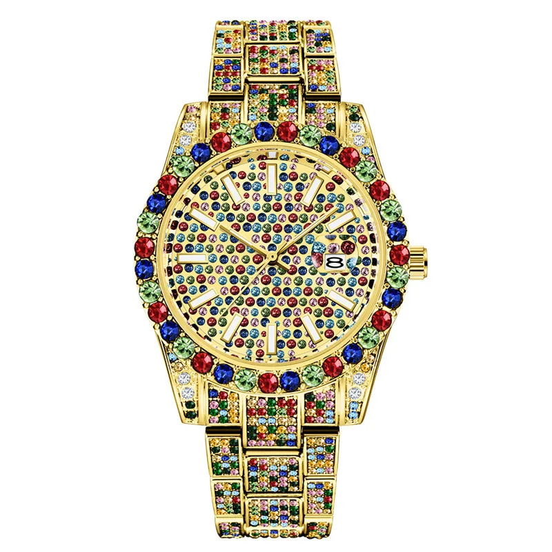Men hip hop Full diamond watches fashion color wristwatches calendar male quartz watch, 4 colors
Men hip hop Full diamond watches fashion color wristwatches calendar male quartz watch, 4 colors