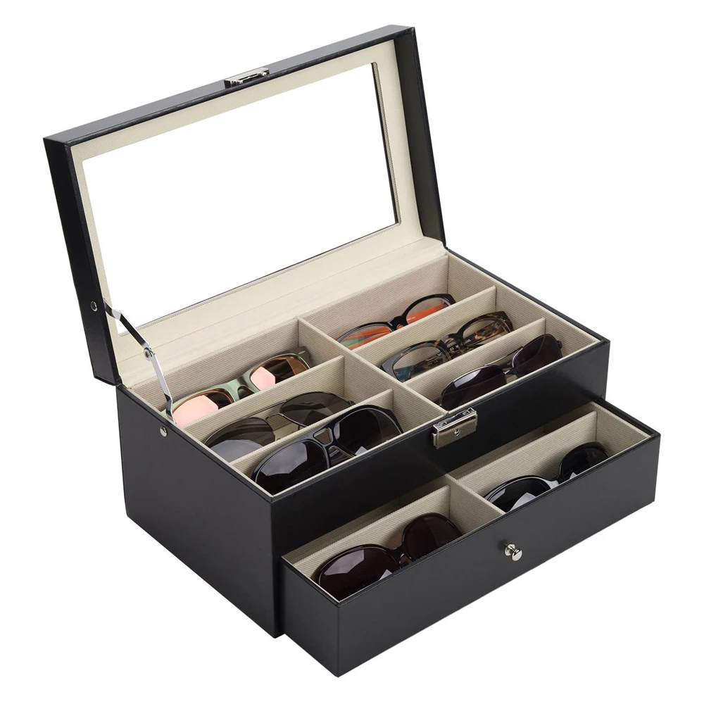 Sunglass Storage Box with 12 Compartments PU Leather Multi Eyeglasses Display Case Eyewear Organizer for Women and Men
Sunglass Storage Box with 12 Compartments PU Leather Multi Eyeglasses Display Case Eyewear Organizer for Women and Men