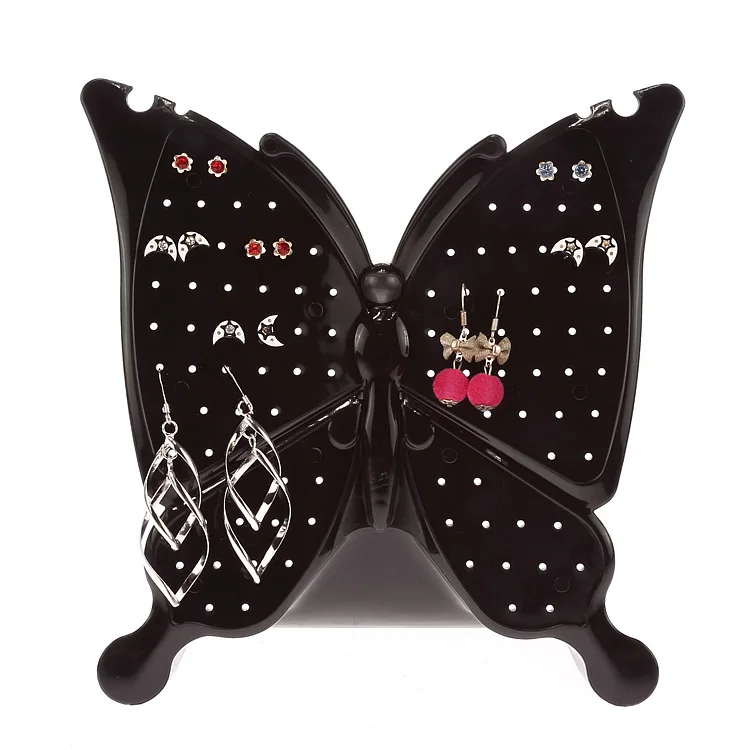 Butterfly Shape Black and Clear View Plastic Jewelry 2 Pendant Slots 48 Pairs Earrings Holder Display
Butterfly Shape Black and Clear View Plastic Jewelry 2 Pendant Slots 48 Pairs Earrings Holder Display