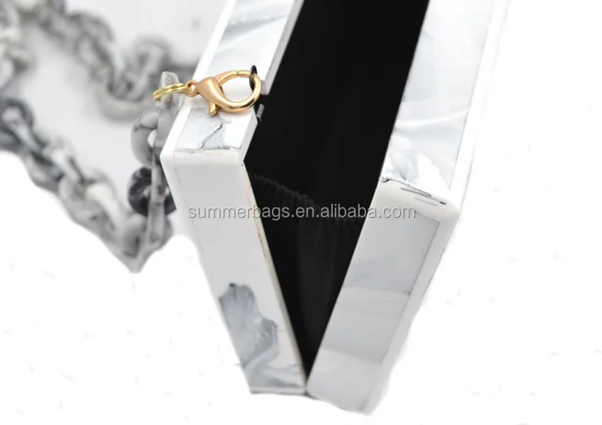 acrylic party evening clutch bag boxed purse crossbody handbag