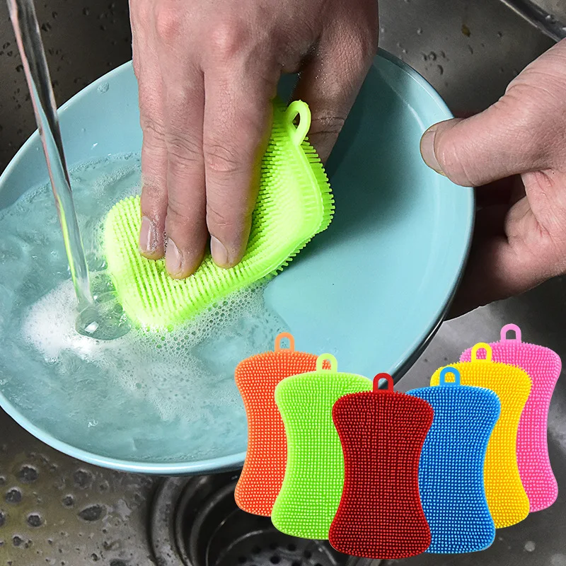 Hot Sale Eco-Friendly High-Temperature Kitchen Pot Scrubber Brush Colorful Safe Household Cleaning Silicone Dish Sponge
Hot Sale Eco-Friendly High-Temperature Kitchen Pot Scrubber Brush Colorful Safe Household Cleaning Silicone Dish Sponge