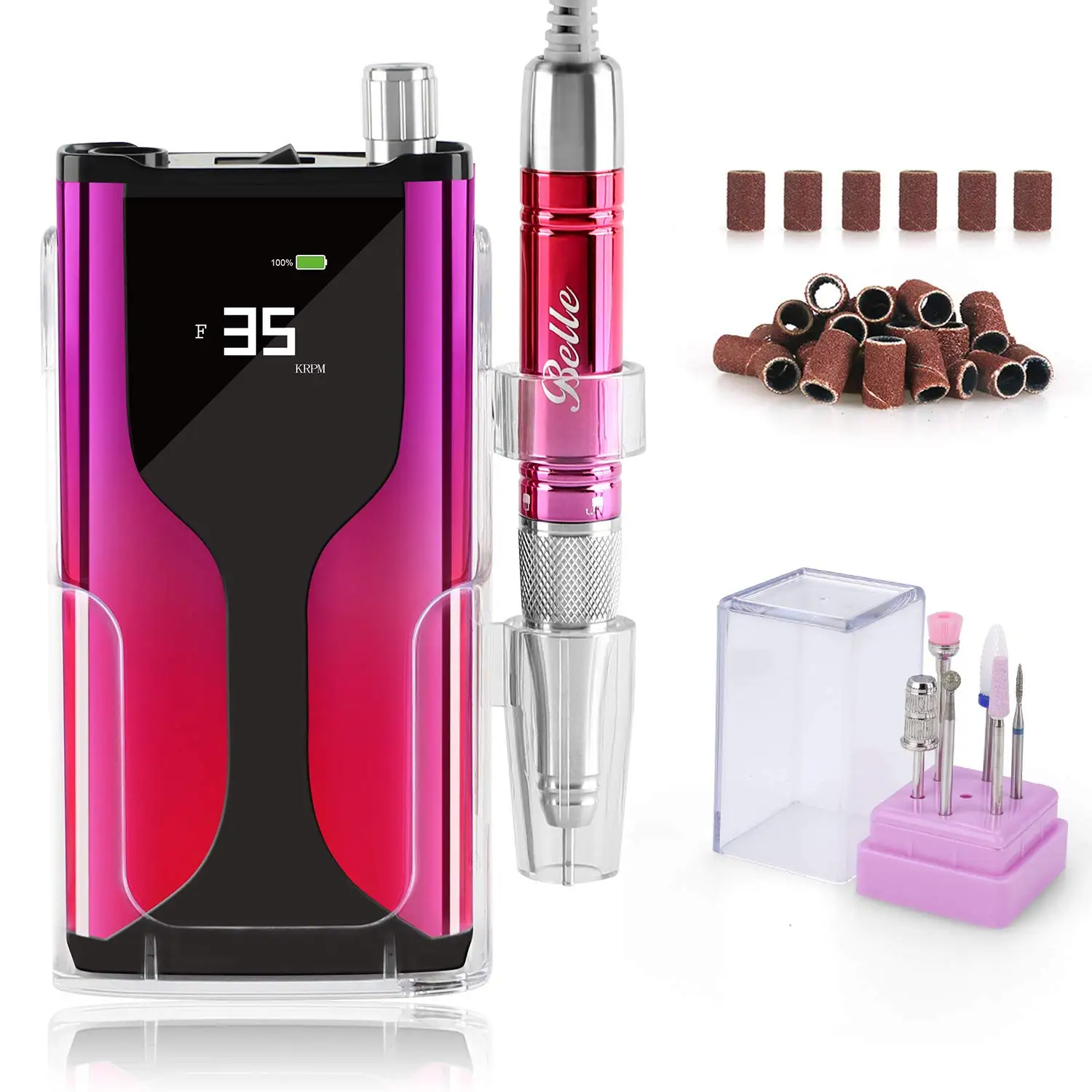 Gradient Luxury Brushless 35000RPM Rechargeable Electric Nail Drill Machine with Nail Drill Bits Sanding Bands, 4 colors
Gradient Luxury Brushless 35000RPM Rechargeable Electric Nail Drill Machine with Nail Drill Bits Sanding Bands, 4 colors