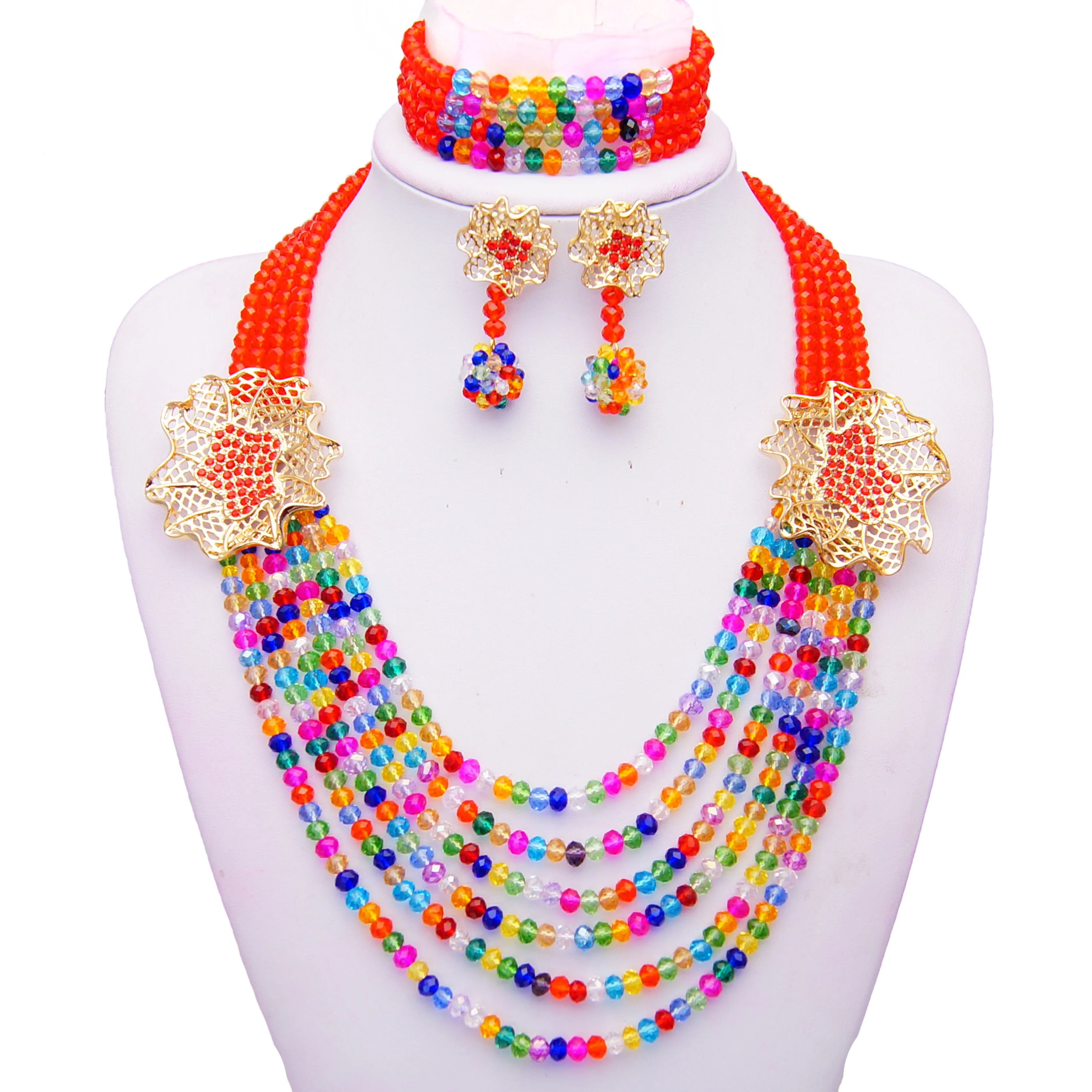 Wholesale High Quality Rhinestone Copper Alloy Gaudy Necklace Set Women Fashion Colorful Semi-precious Stones Bead Jewelry Sets
Wholesale High Quality Rhinestone Copper Alloy Gaudy Necklace Set Women Fashion Colorful Semi-precious Stones Bead Jewelry Sets
