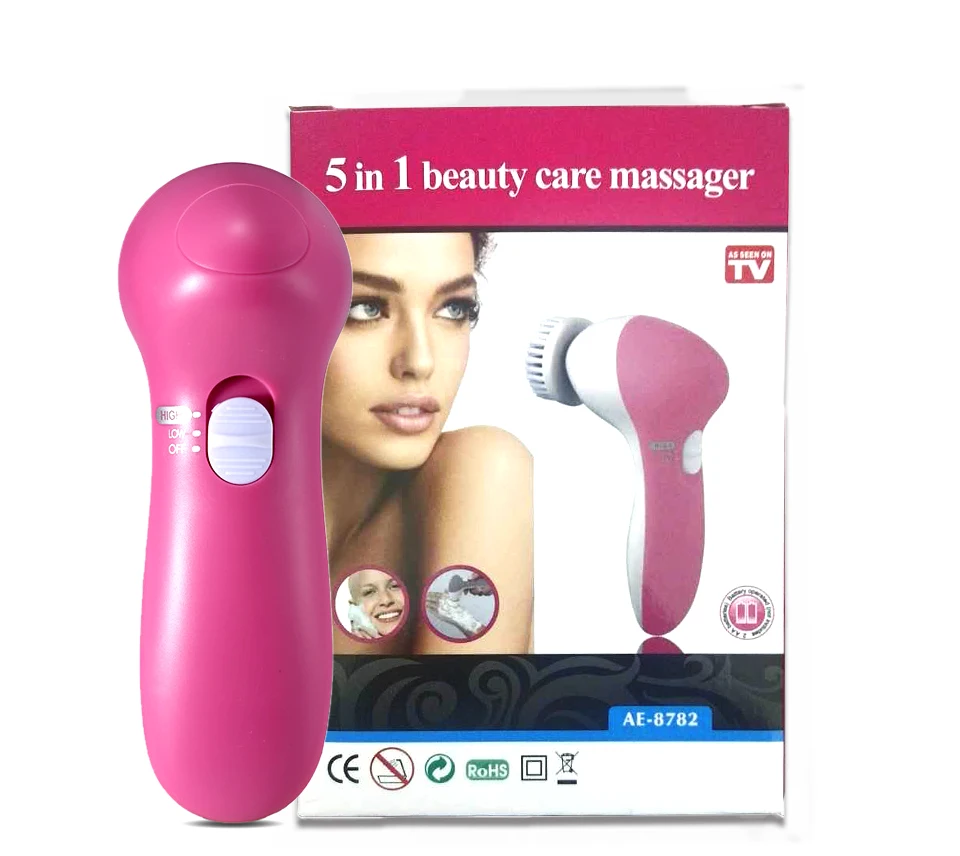 Hot Selling 5in1 Electric Facial Cleaning Brush Device Sonic Vibrating Face Cleansing Brush With Massager, Pink/customized
Hot Selling 5in1 Electric Facial Cleaning Brush Device Sonic Vibrating Face Cleansing Brush With Massager, Pink/customized