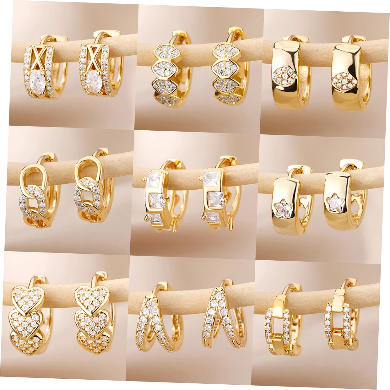 New Arrival Shiny Real Gold Plated Zircon Heart C Hoop Earrings Women Cz Geometric Clip On Earrings Jewelry Gift
New Arrival Shiny Real Gold Plated Zircon Heart C Hoop Earrings Women Cz Geometric Clip On Earrings Jewelry Gift