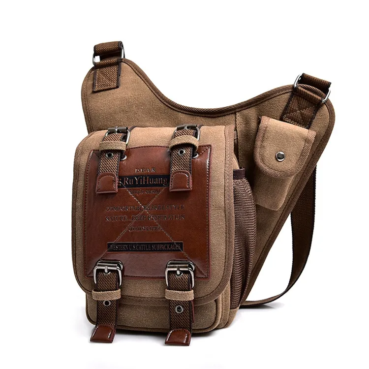 Top Quality Canvas Messenger Bags Vintage shoulder outdoor Leather Travel crossbody Men sling bag, Army green black coffee
Top Quality Canvas Messenger Bags Vintage shoulder outdoor Leather Travel crossbody Men sling bag, Army green black coffee