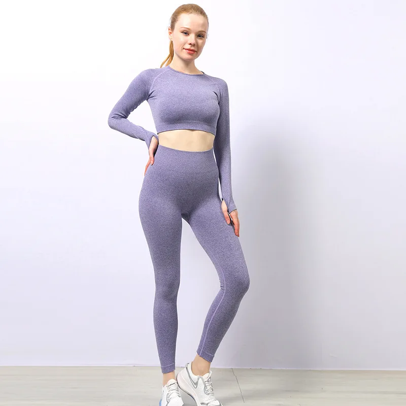 Yoga suit women's spring and autumn long-sleeved trousers solid color super elastic sports fitness clothes
Yoga suit women's spring and autumn long-sleeved trousers solid color super elastic sports fitness clothes