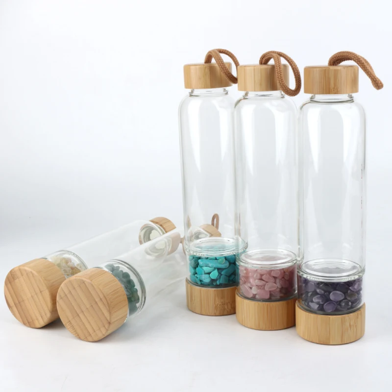 natural crystal bamboo lid gemstone rose quartz gravels high borosilicate glass water bottle
natural crystal bamboo lid gemstone rose quartz gravels high borosilicate glass water bottle