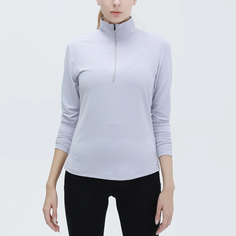 2021 Autumn New Arrival Gym Fitness Long Sleeve Shirts For Women Half Zip Quick Dry Women Running Sports Shirts, Customized colors
2021 Autumn New Arrival Gym Fitness Long Sleeve Shirts For Women Half Zip Quick Dry Women Running Sports Shirts, Customized colors
