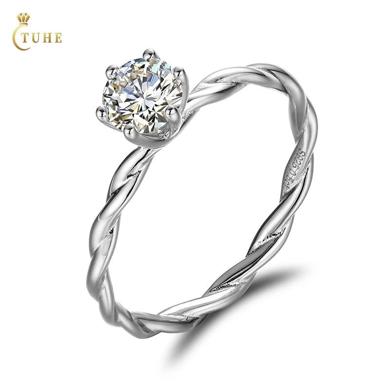 TUHE 5mm 0.5mm D Color VVS Moissanite Wedding Ring 925 Sterling Silver Diamond Engagement Ring For Women, White gold
TUHE 5mm 0.5mm D Color VVS Moissanite Wedding Ring 925 Sterling Silver Diamond Engagement Ring For Women, White gold