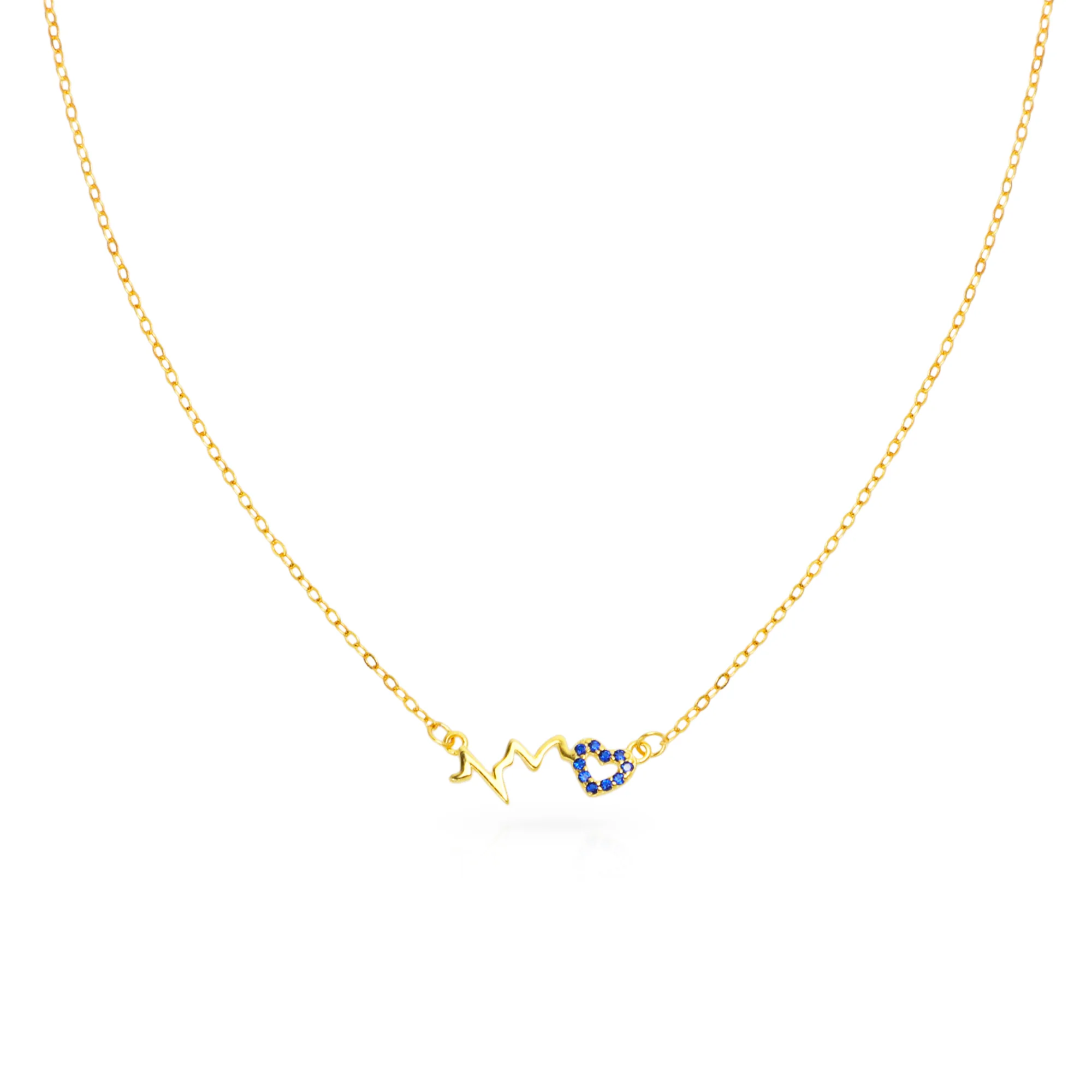 Chris April fine jewelry 925 sterling silver18k gold plated blue zircon delicate heart beats charm chain necklaces
Chris April fine jewelry 925 sterling silver18k gold plated blue zircon delicate heart beats charm chain necklaces