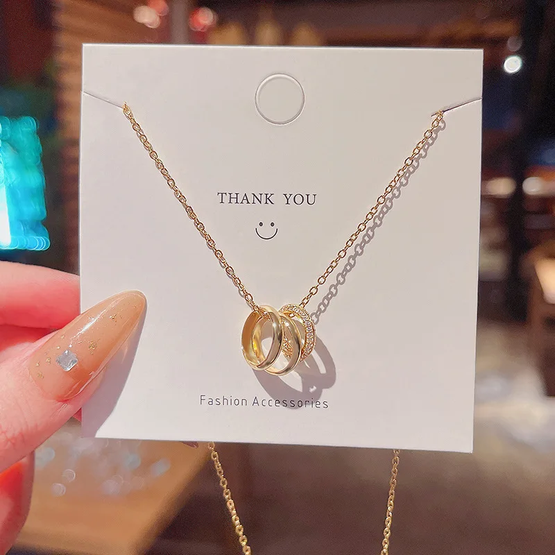 New Titanium Steel Jewelry Fashion Gold Ring Necklaces Personality Micro Inlaid Three Circle Necklace
New Titanium Steel Jewelry Fashion Gold Ring Necklaces Personality Micro Inlaid Three Circle Necklace
