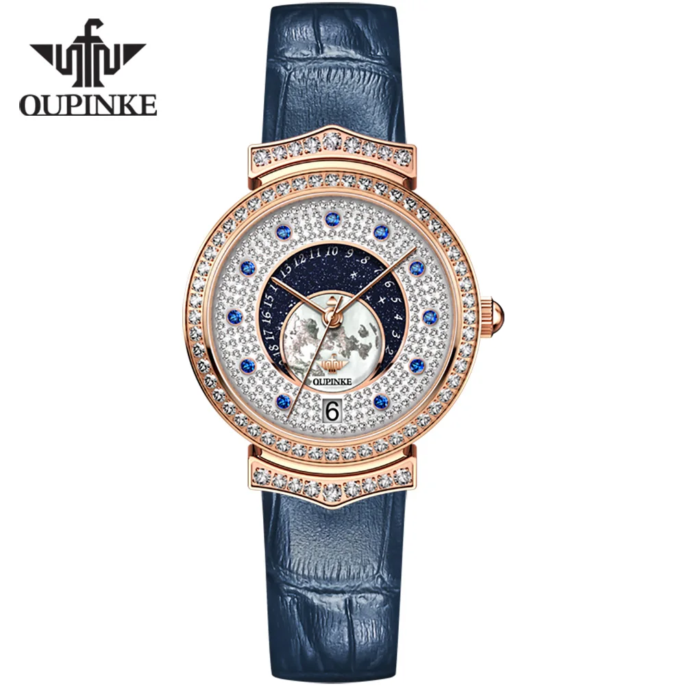 OUPINKE 3218 Advanced full diamond dial imported movement creative casual versatile luminous fashionable mechanical watch WOMEN
OUPINKE 3218 Advanced full diamond dial imported movement creative casual versatile luminous fashionable mechanical watch WOMEN