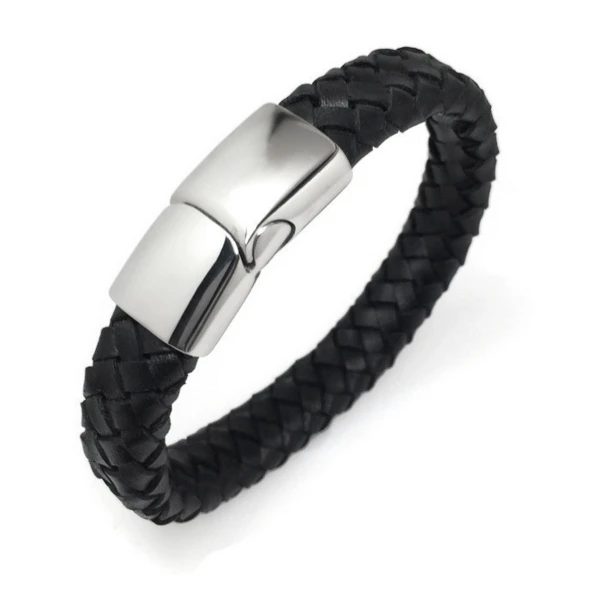 Stainless Steel Magnetic Clasp Bracelets Leather Bracelet Wide Braided Black Soft Genuine Leather Bracelet
Stainless Steel Magnetic Clasp Bracelets Leather Bracelet Wide Braided Black Soft Genuine Leather Bracelet