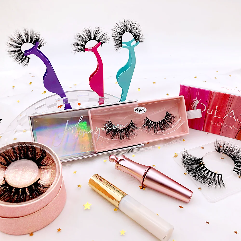 fluffy mink lashes with custom eyelash packaging box mink lashes lashes wholesale vendor