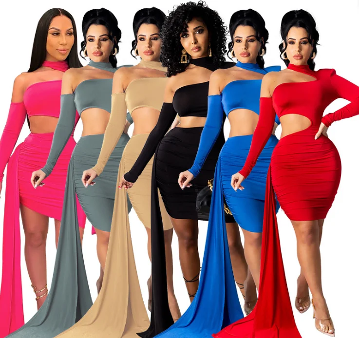 2021 Women pleated banquet dress summer waist backless trailing hollow prom dresses
2021 Women pleated banquet dress summer waist backless trailing hollow prom dresses