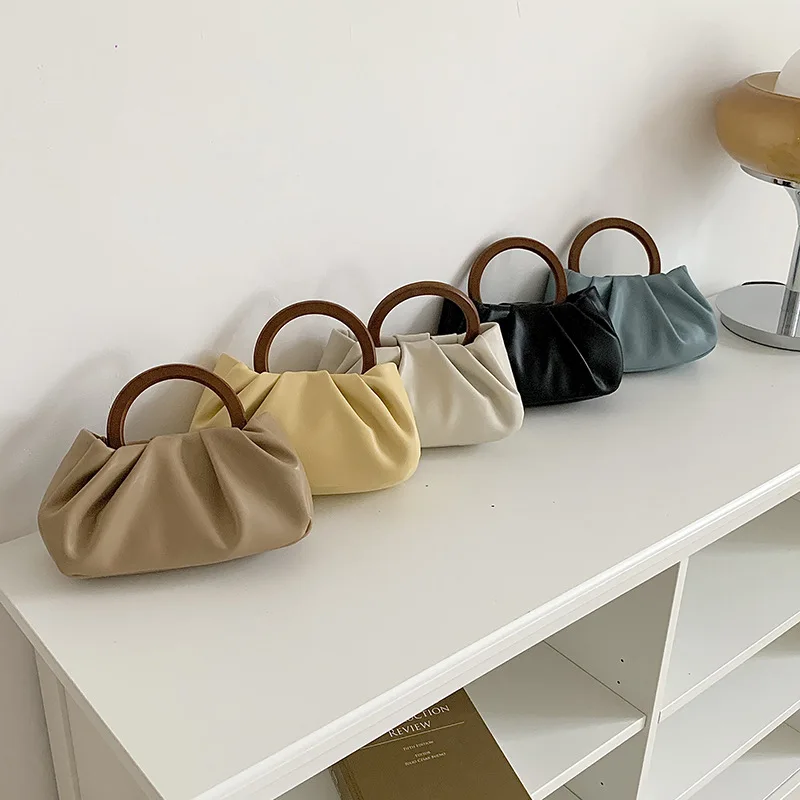 2021 Women Soft PU Wrinkled-Effect Niche Wooden Top Handle Pleated Cloud Chain Shoulder Crossbody Bag Handbag
2021 Women Soft PU Wrinkled-Effect Niche Wooden Top Handle Pleated Cloud Chain Shoulder Crossbody Bag Handbag