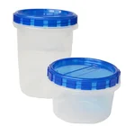 plastic pp reusable clear round cookie container tub with lid food storage box sets