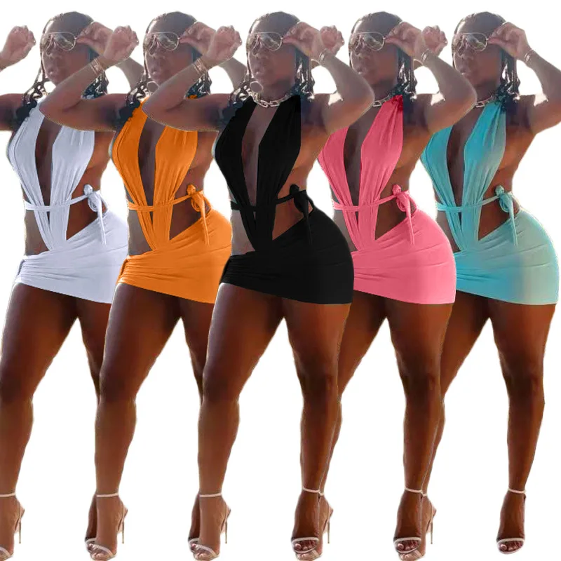 AOKO 2021 New Arrivals Fashion Women Sexy Deep V-Neck Sleeveless Backless Waist Drawstring Irregular Skirt 2 Pieces Set Bikini, Picture show
AOKO 2021 New Arrivals Fashion Women Sexy Deep V-Neck Sleeveless Backless Waist Drawstring Irregular Skirt 2 Pieces Set Bikini, Picture show