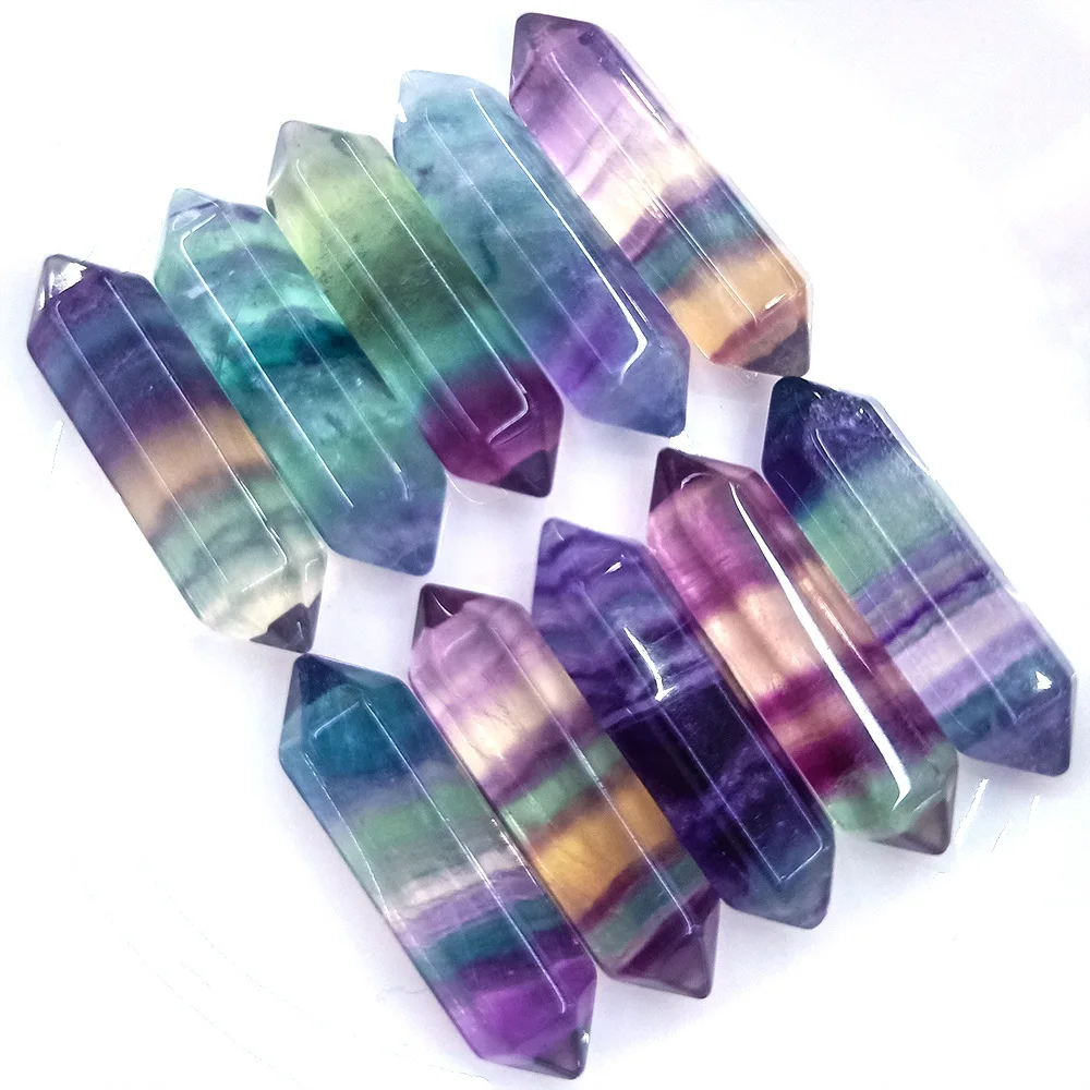 Natural Stone Hexagonal Crystal Column Colorful Fluorite Double-pointed Hexagonal Prism
Natural Stone Hexagonal Crystal Column Colorful Fluorite Double-pointed Hexagonal Prism