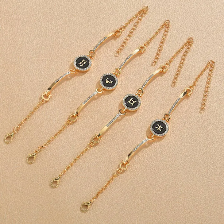Best selling newest 12 zodiac sign jewelry bracelet diamond zodiac charms bracelet, Rose gold, gold, silver
Best selling newest 12 zodiac sign jewelry bracelet diamond zodiac charms bracelet, Rose gold, gold, silver