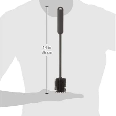 Silicone baby bottle Cleaning brush Portable long handle charcoal black children's kitchen set, Black color
Silicone baby bottle Cleaning brush Portable long handle charcoal black children's kitchen set, Black color