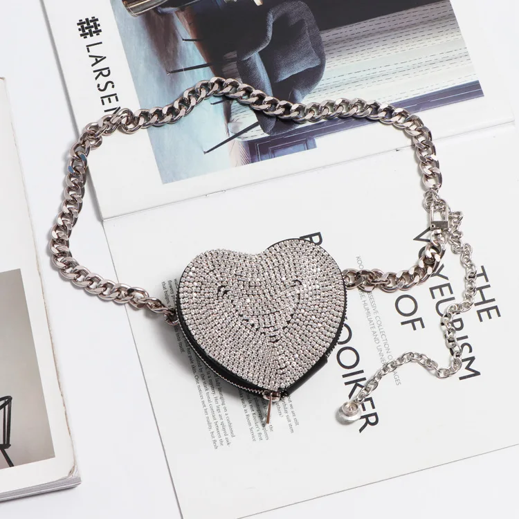 2021 New Fashion Luxury Women Heart Chain Small Diamond Bags Round Mini Shoulder Heart Shape Bag, White
2021 New Fashion Luxury Women Heart Chain Small Diamond Bags Round Mini Shoulder Heart Shape Bag, White