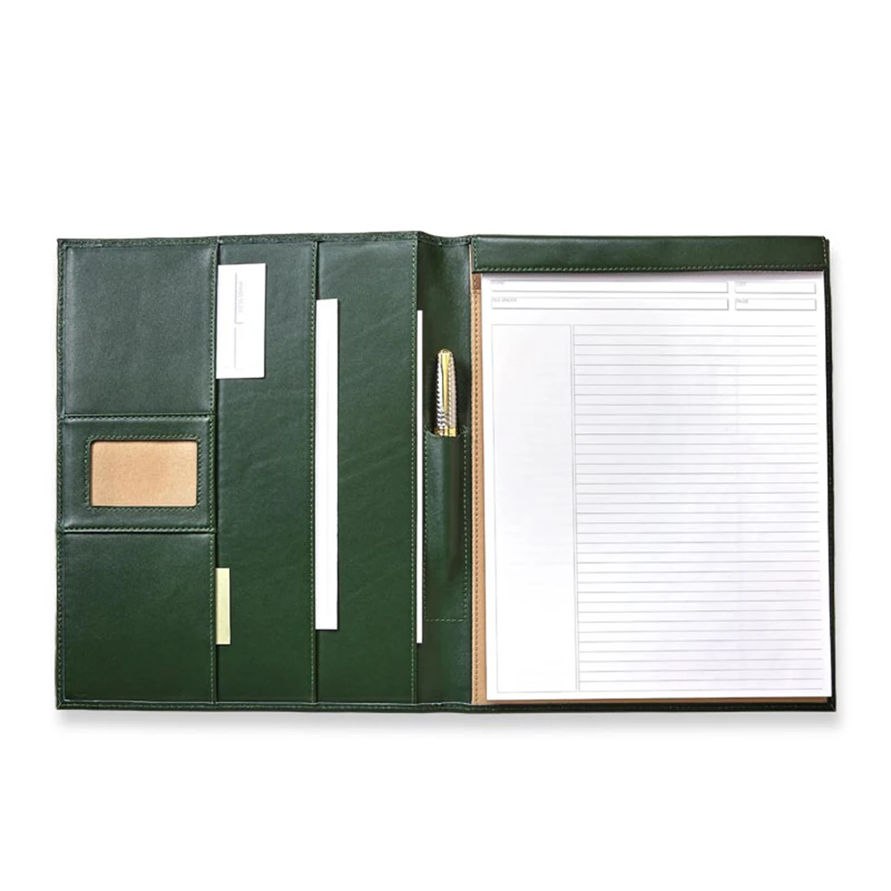 A5 size leather memo cover leather planner high quality leather conference folder