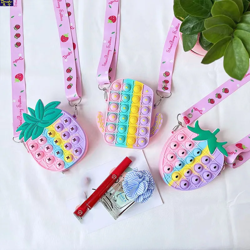 3D Cute Push Bubbles Pop Bags Rainbow Fruit Strawberry Crossbody Shoulder Storage Bag Kids Coin Card Cosmetics Purses Handbags
3D Cute Push Bubbles Pop Bags Rainbow Fruit Strawberry Crossbody Shoulder Storage Bag Kids Coin Card Cosmetics Purses Handbags