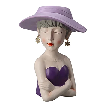 creative hat Girl Resin Sculpture Character Model Modern Home Decor Living Room Bedroom Countertop Dried flowers Vase Gift 
creative hat Girl Resin Sculpture Character Model Modern Home Decor Living Room Bedroom Countertop Dried flowers Vase Gift