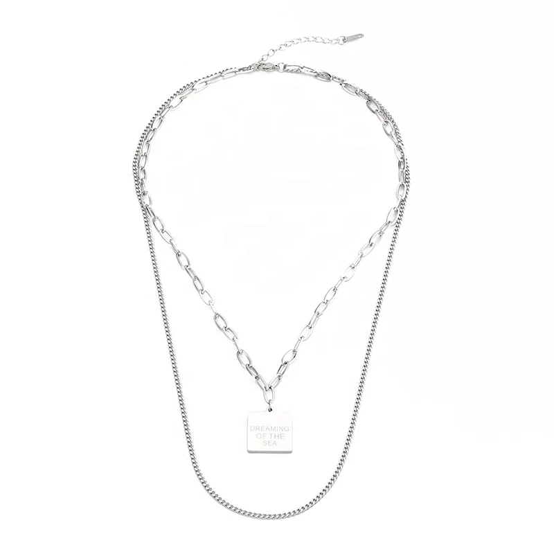 Simple Jewelry Necklace Pendant Fashion Double Plated Custom Name Necklace, Steel
Simple Jewelry Necklace Pendant Fashion Double Plated Custom Name Necklace, Steel
